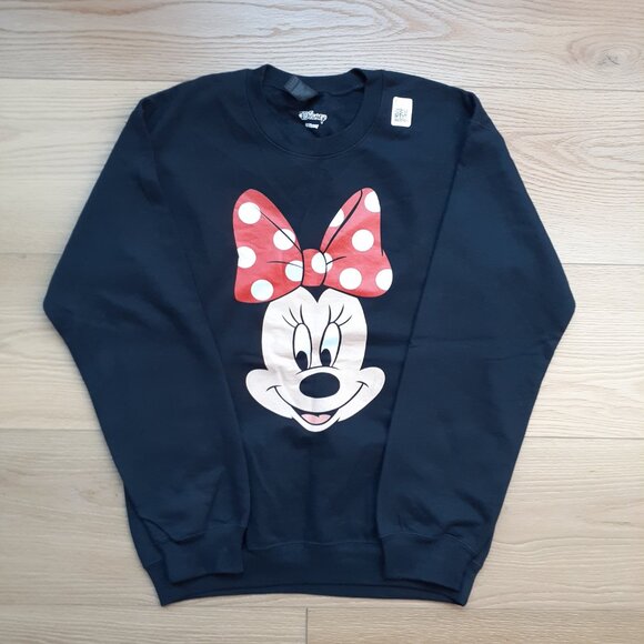 Minnie Mouse Polka Dot Bow - New Small Black Sweatshirt - Picture 5 of 5